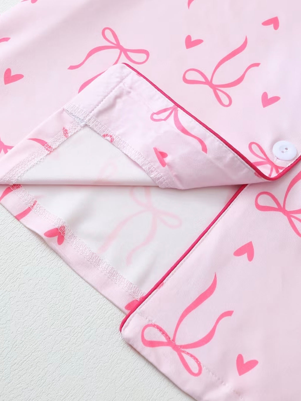 Pink Heart Bow Print Pajama