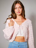 Crop Knitted Wide Sleeve Cardigan