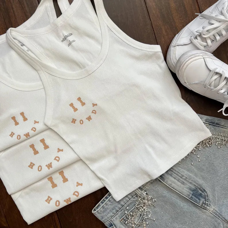 Smile Howdy Semi-Crop Tank