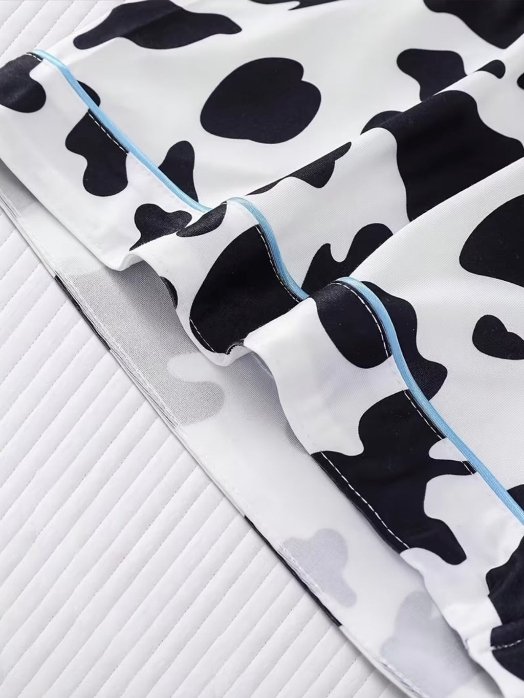 Black Cow Print Pajamas