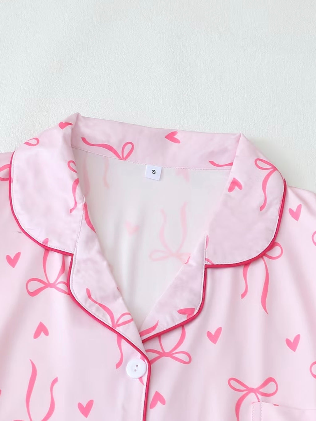 Pink Heart Bow Print Pajama