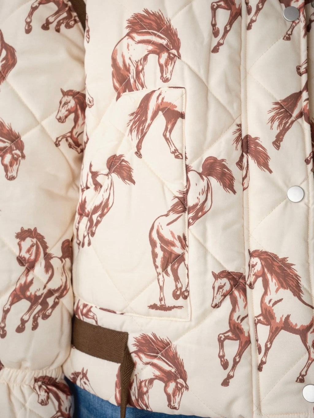 Western Horse Print- Quilted Jacket