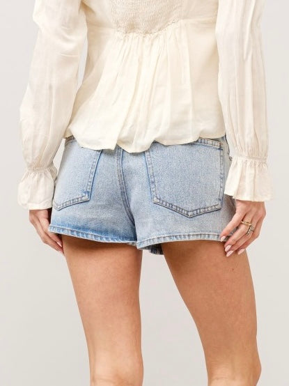 Mid Rise Mini Denim Skort