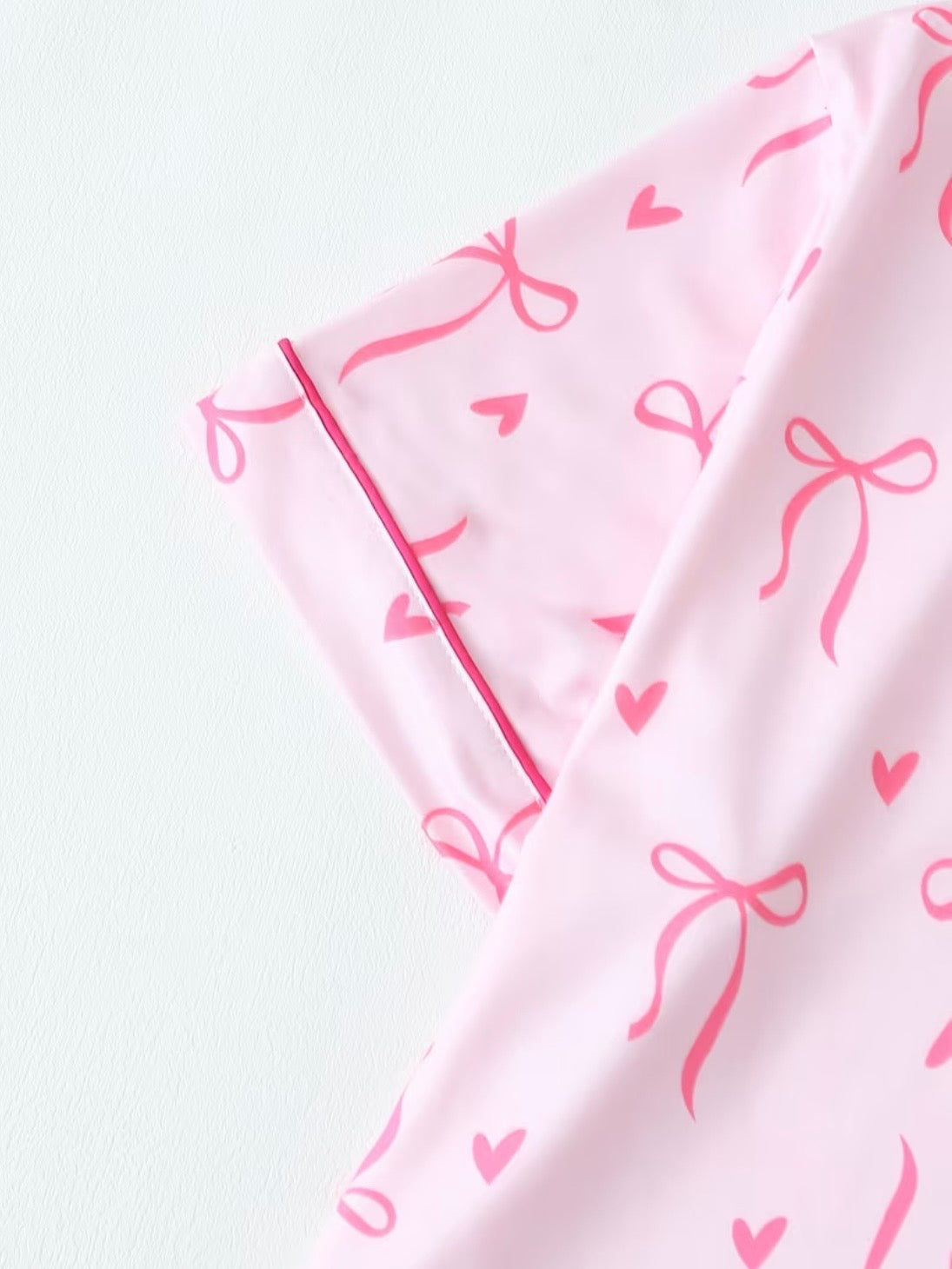 Pink Heart Bow Print Pajama