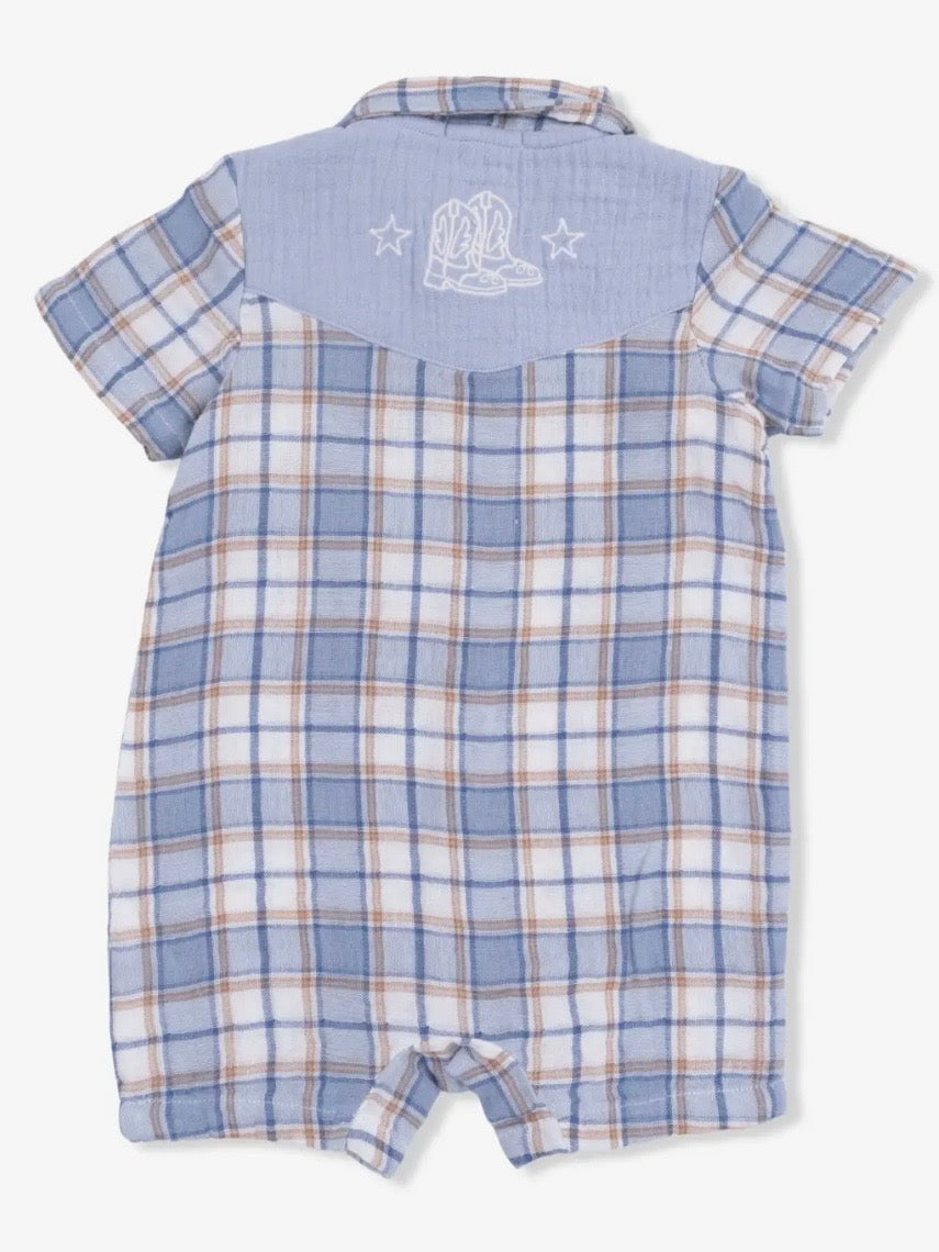 Cowboy Plaid Embroidered Shortie