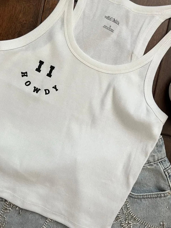 Smile Howdy Semi-Crop Tank
