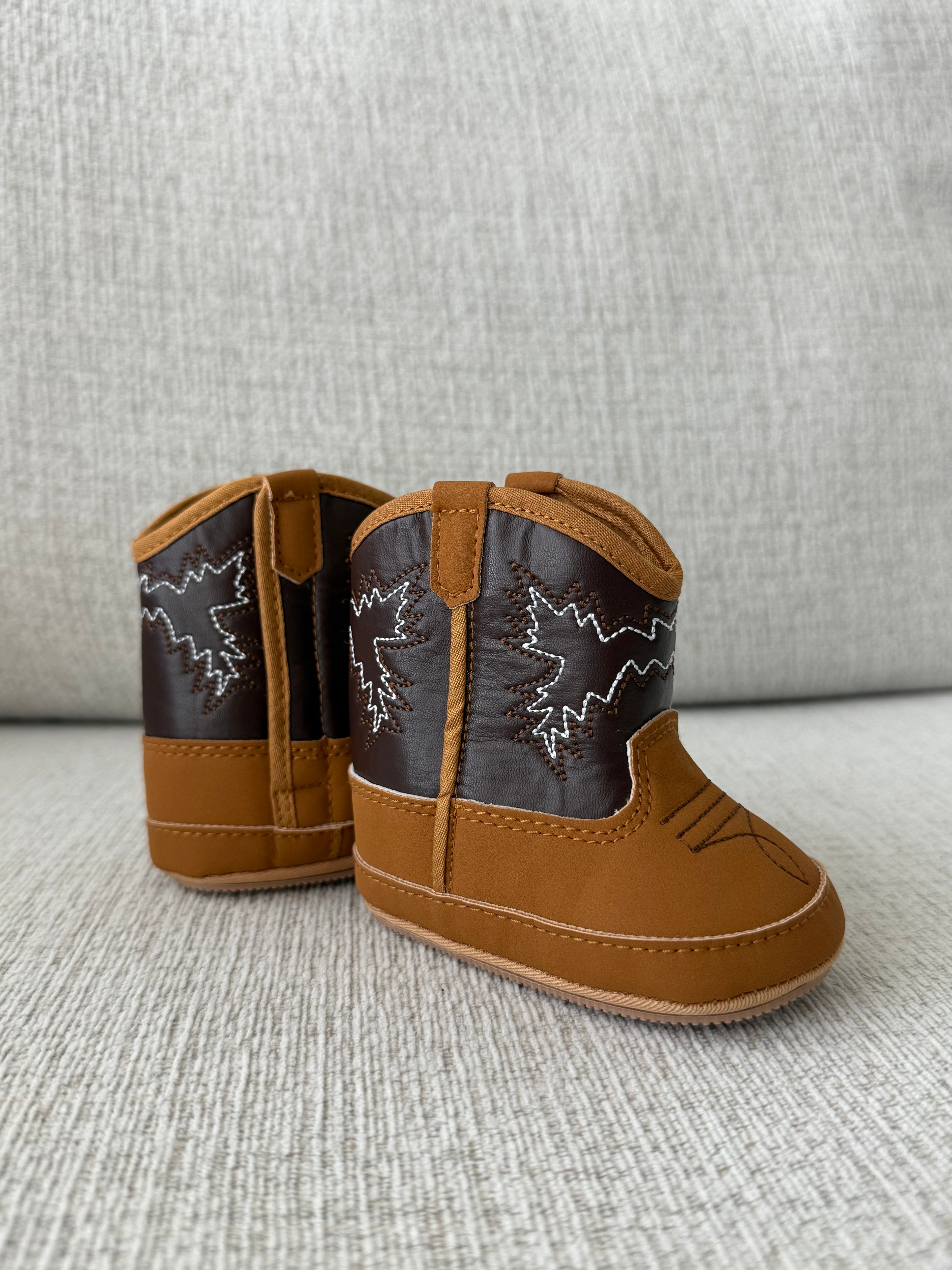 Baby Boy Cowboy Boots- Brown