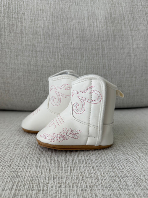 Baby Girl Cowgirl Boots- White