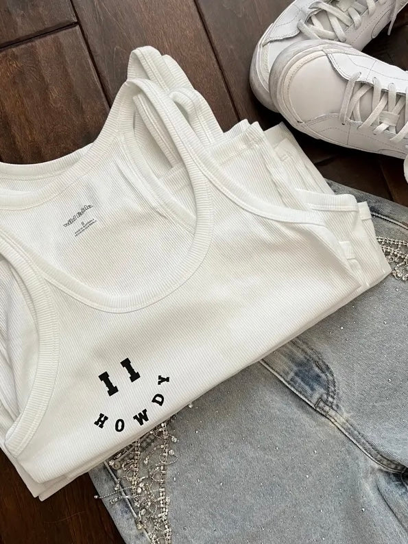 Smile Howdy Semi-Crop Tank
