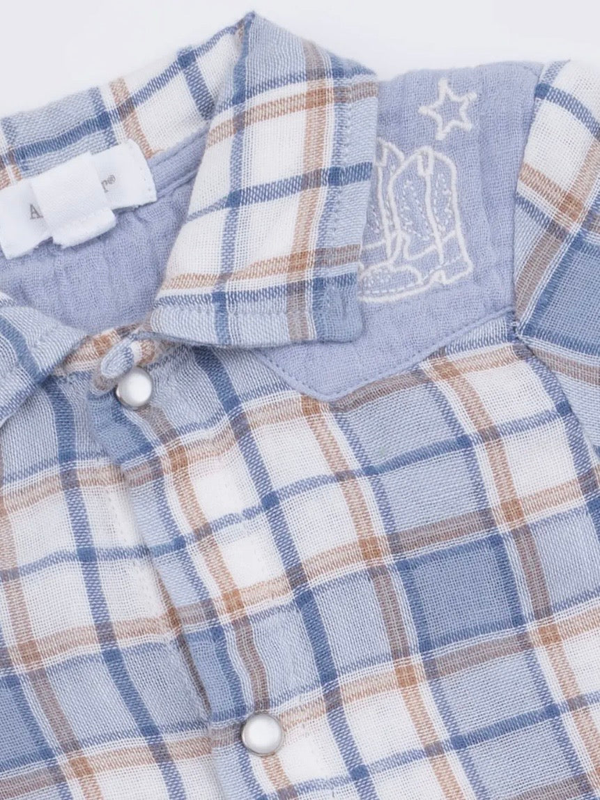 Cowboy Plaid Embroidered Shortie