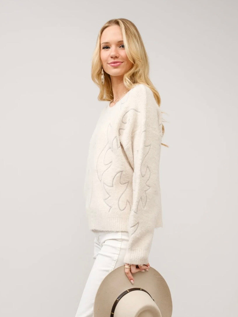 Boot Stitch Crew Neck Sweater