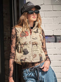 Western Jacquard Puffer Vest