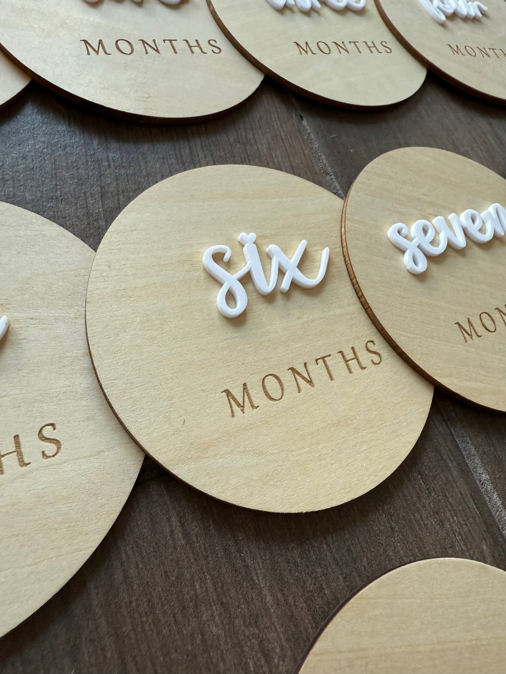 Baby Wooden Acrylic Monthly Milestone First Year Photo Op