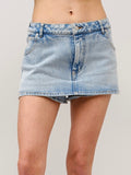 Mid Rise Mini Denim Skort