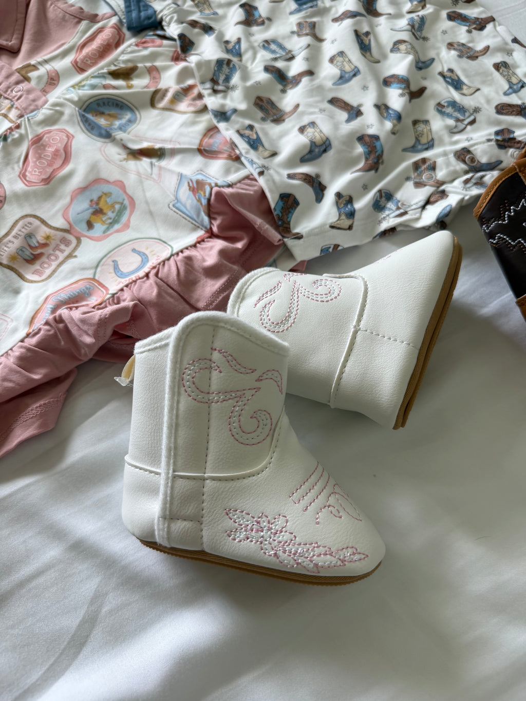Baby Girl Cowgirl Boots- White