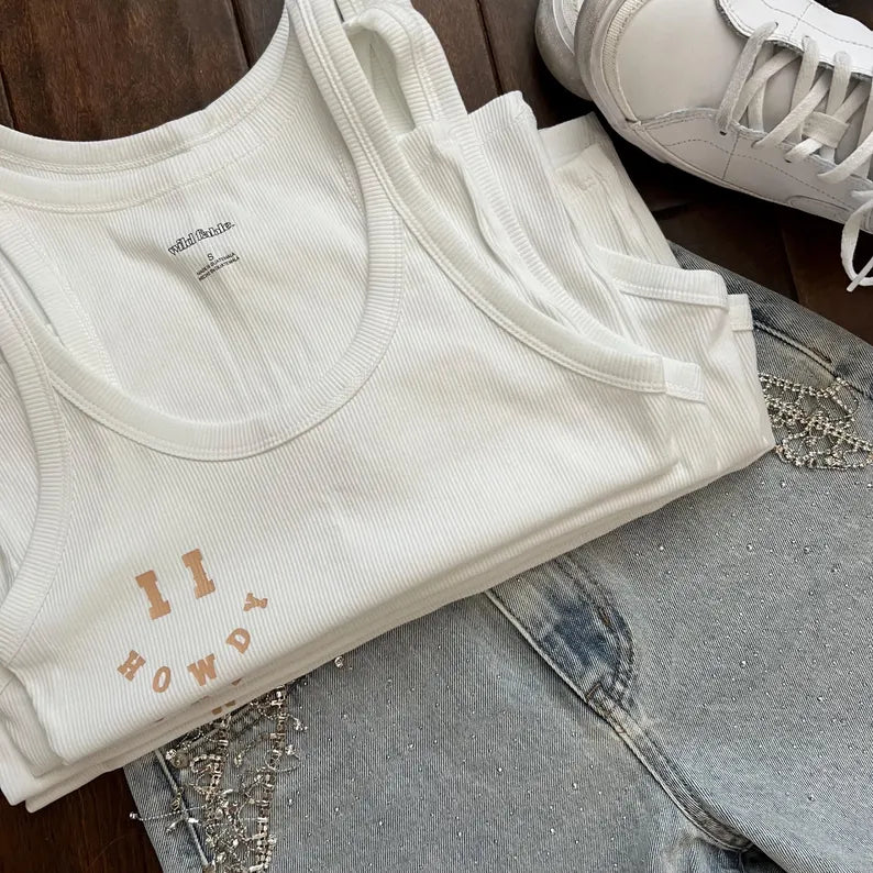 Smile Howdy Semi-Crop Tank