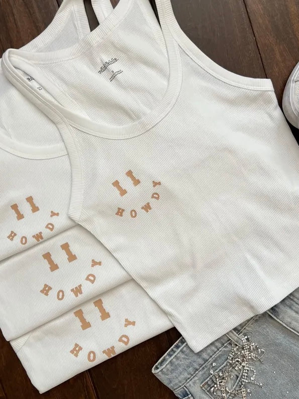 Smile Howdy Semi-Crop Tank