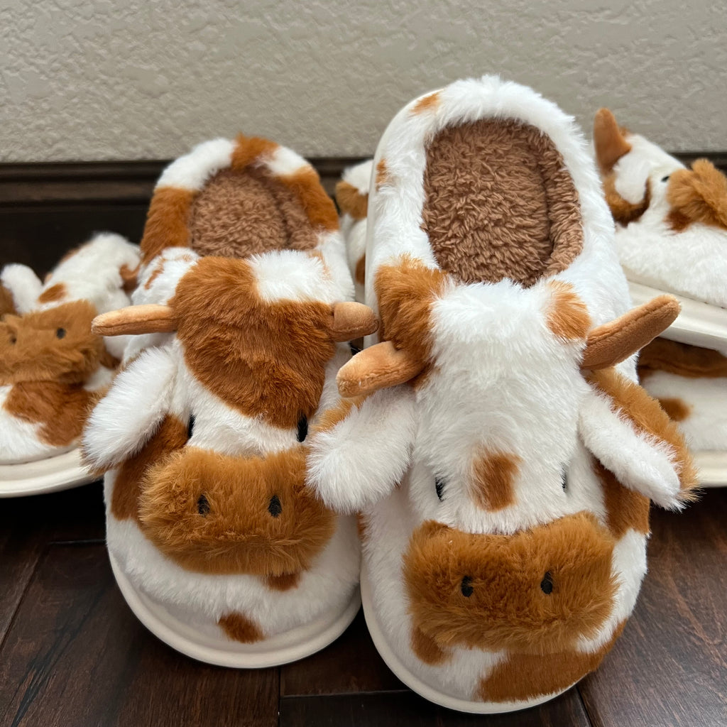 Cow Full Fleece Slippers