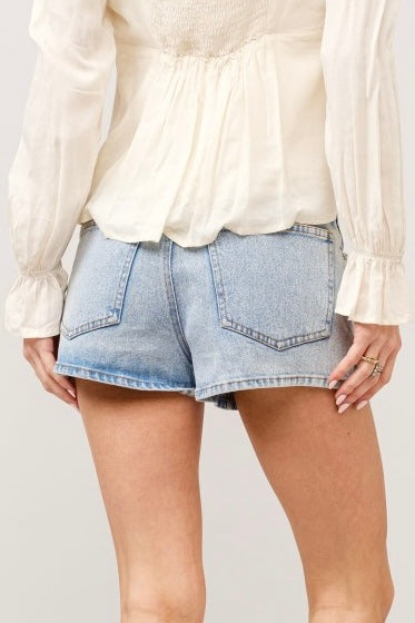 Mid Rise Mini Denim Skort