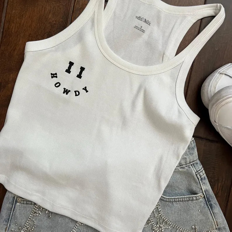 Smile Howdy Semi-Crop Tank