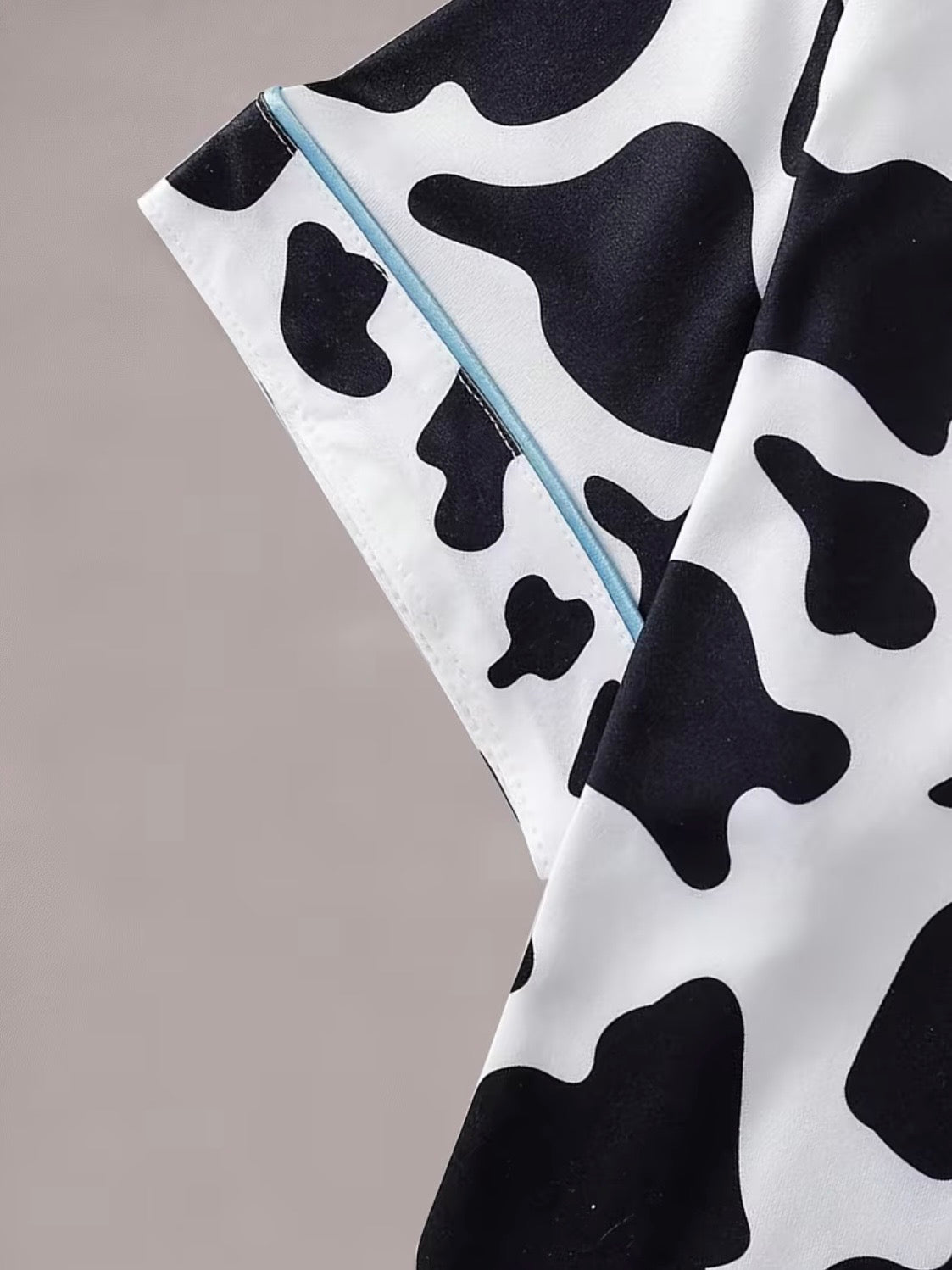 Black Cow Print Pajamas