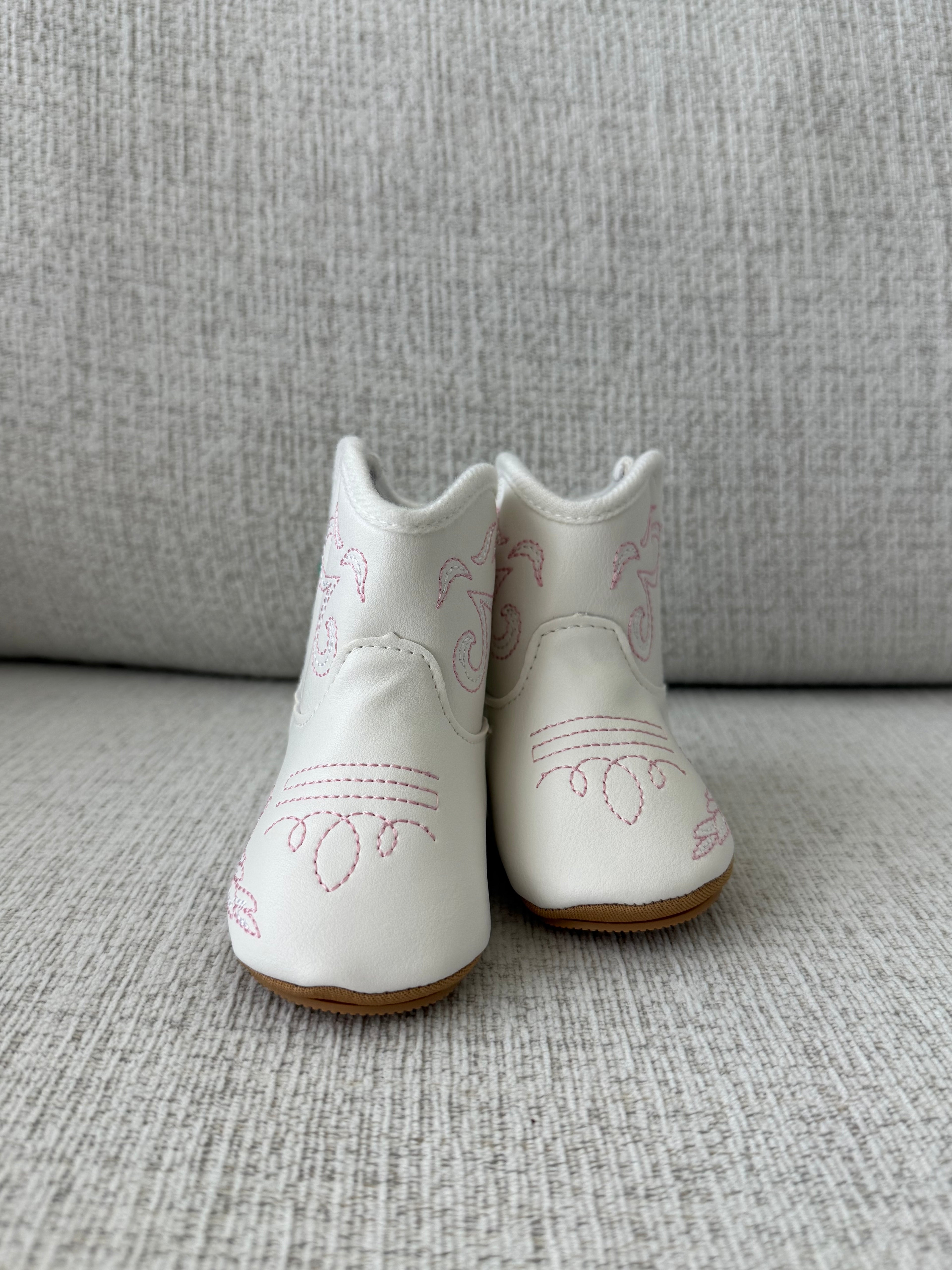 Baby Girl Cowgirl Boots- White