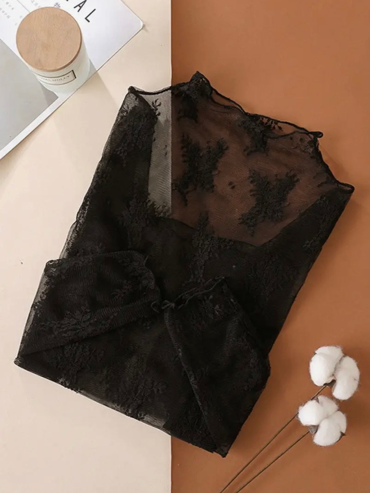 Sheer Lace Long Sleeve Top