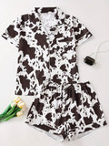 Brown Cow Print Pajamas