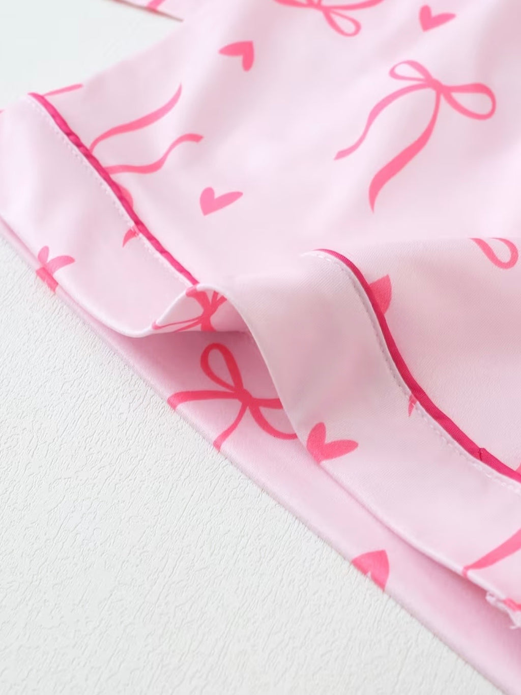 Pink Heart Bow Print Pajama