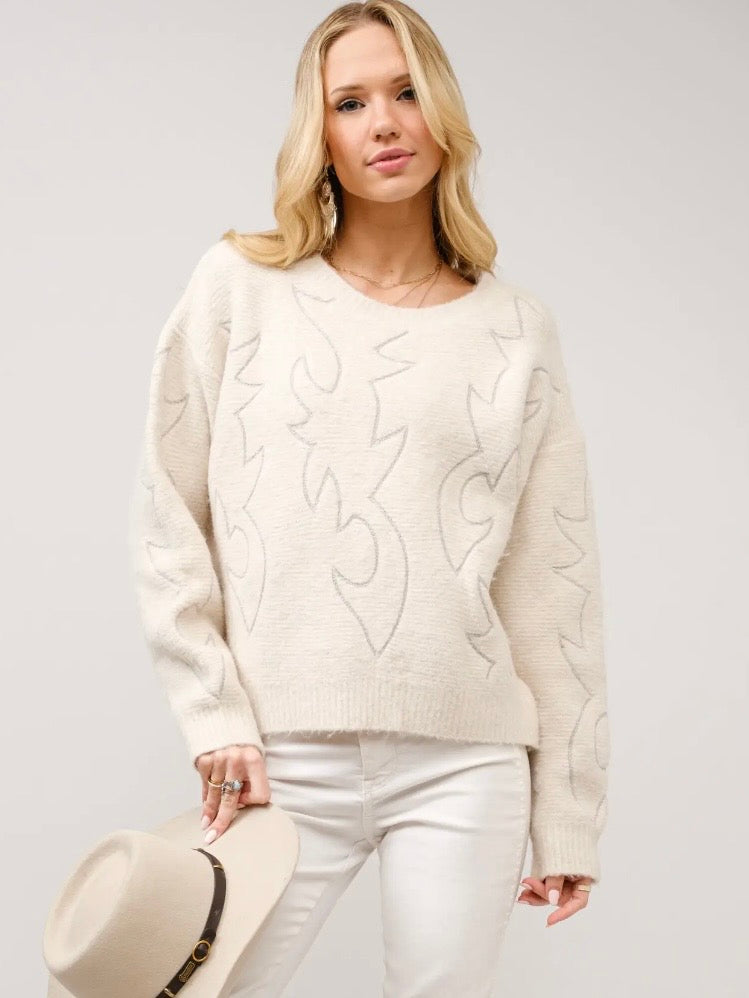 Boot Stitch Crew Neck Sweater