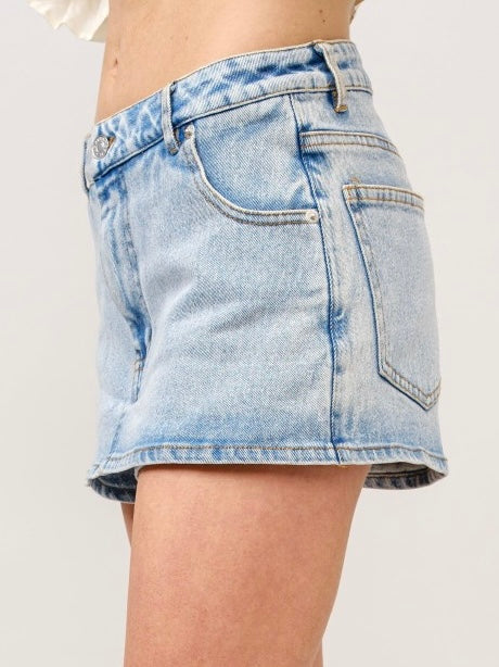 Mid Rise Mini Denim Skort