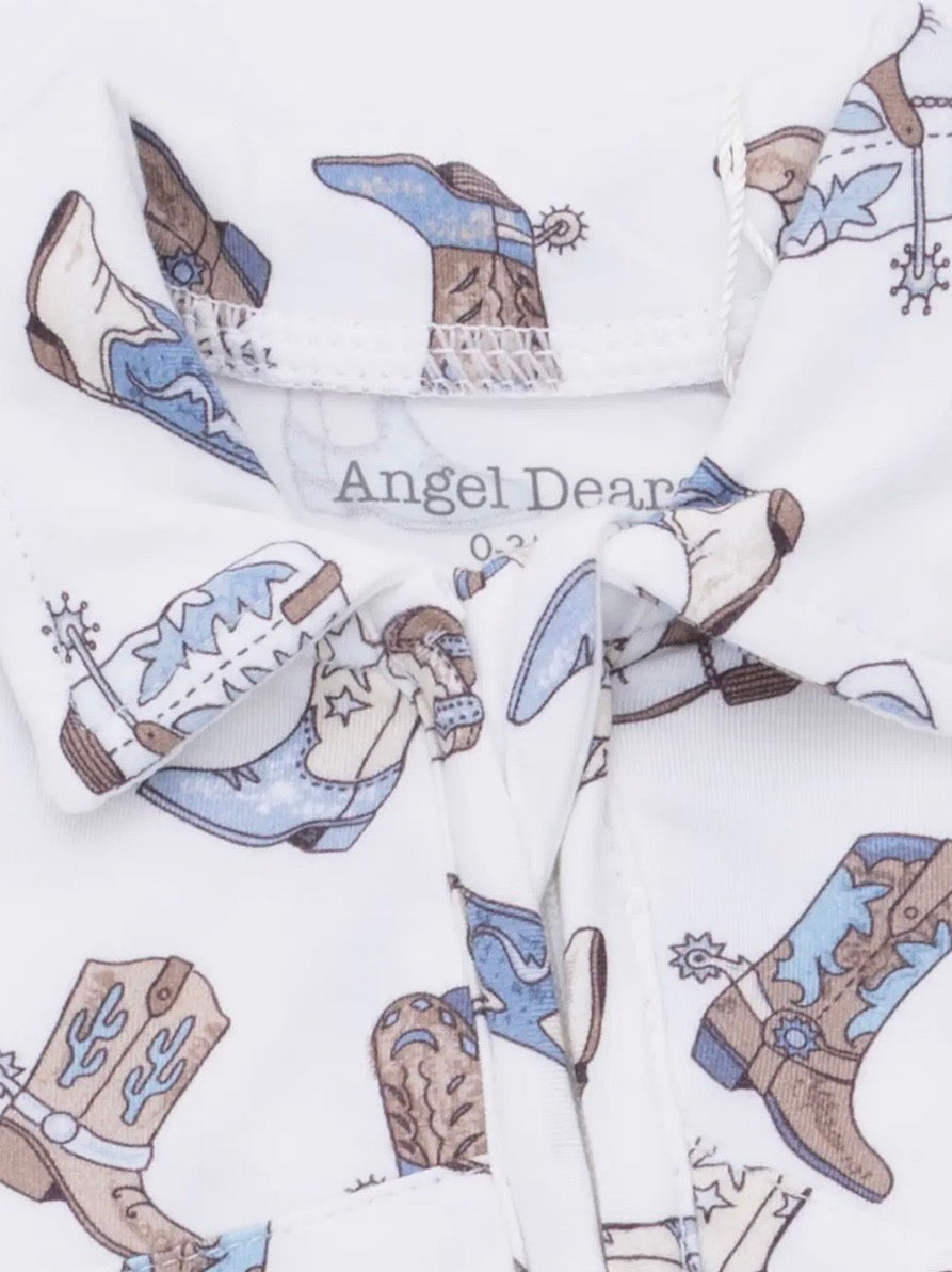 Cowboy Boots- Polo Zip Bamboo Footsie Pajama