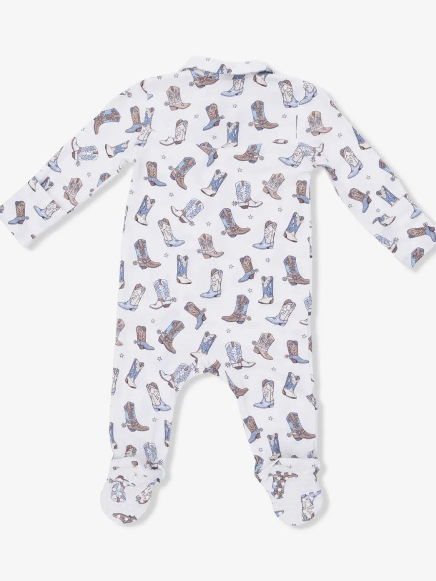 Cowboy Boots- Polo Zip Bamboo Footsie Pajama